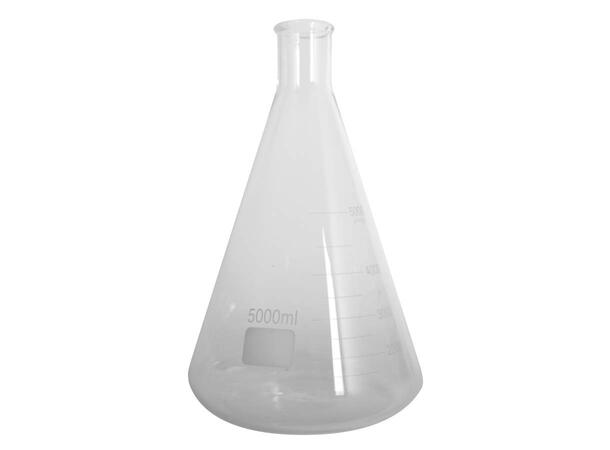 Erlenmeyer kolbe 5000 ml av borosilikatglass. 5 liter 