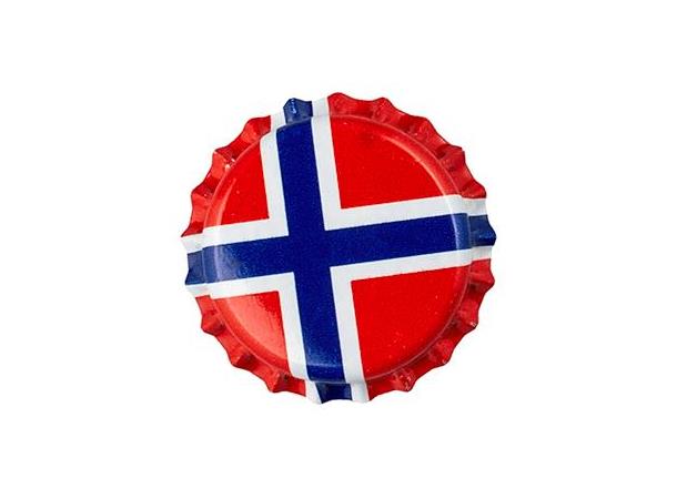 26 mm Norges Flagg 100stk Ølkapsler 26mm 