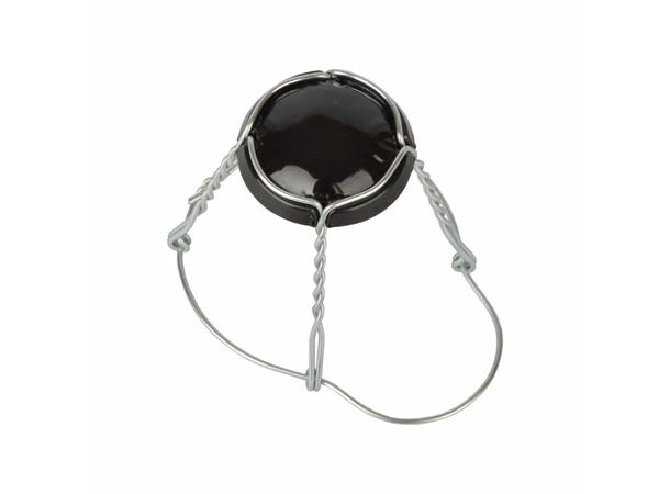 Champagnenett for Ølkork 100pk Black cap with silver coloured wire 
