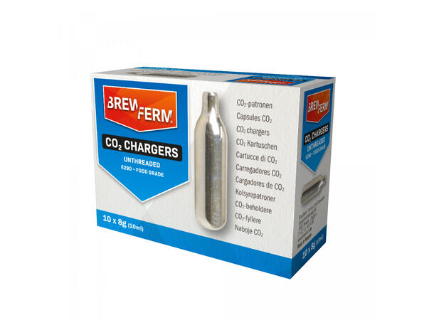 Brewferm CO2 patroner 8 g – 10 stk Matvaregodkjent CO2 til brus og øl 