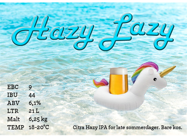 Hazy Lazy IPA Allgrain ølsett 21L