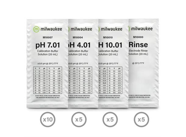 Kalibreringsvæske Sett 25x 20ml Kit for pH Meters and Testers 