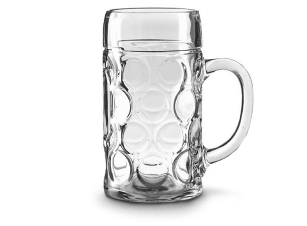 Ølglass seidel 1L m. klistremerker 12 morsomme stickers 