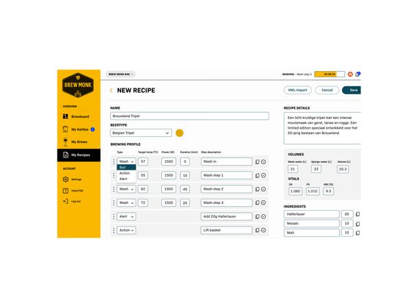 Brew Monk B70 Wi-Fi bryggesystem Proff alt-i-ett system 70L, 3000W 