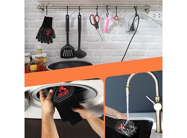 Grillhansker varmebestandige Lange med godt grep og beskyttelse 