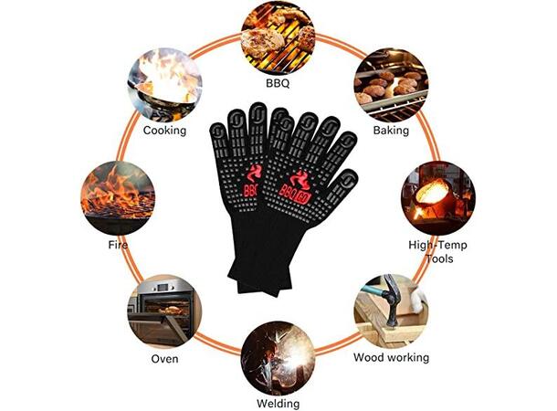 Grillhansker varmebestandige Lange med godt grep og beskyttelse 