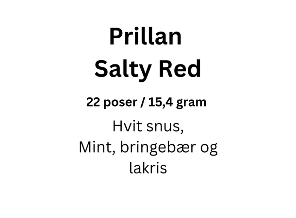 Prillan Salty Red 22p Slim Helhvit snus med bringebær og lakris 