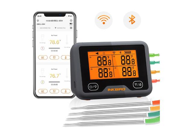 Inkbird Grill Termometer IBBQ-4BW Wi-Fi & Bluetooth 