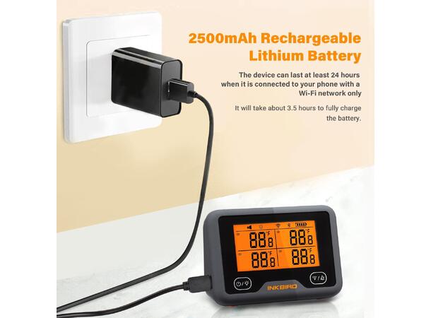 Inkbird Grill Termometer IBBQ-4BW Wi-Fi & Bluetooth 