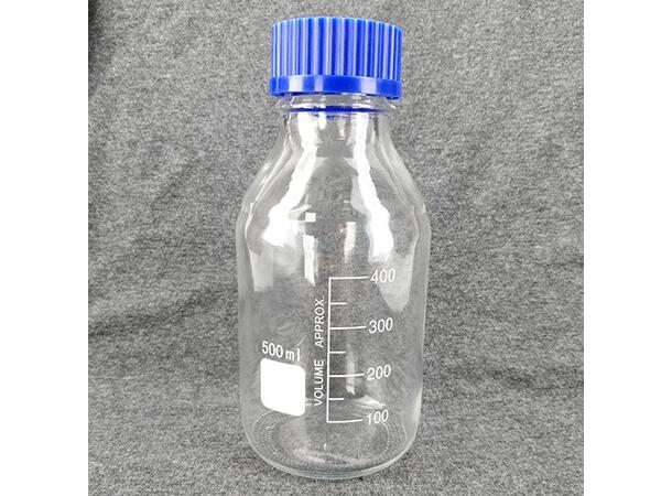 Reagensflaske 500 ml av borosilikatglass - labflaske 
