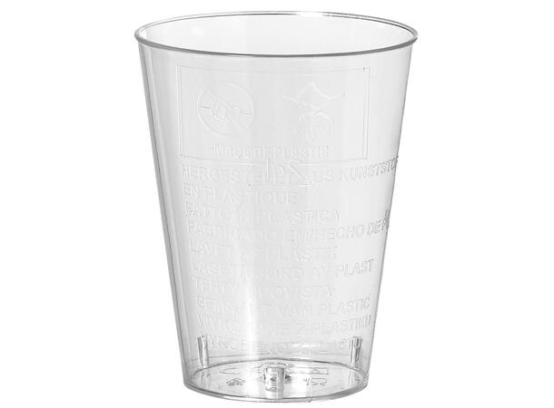 Shotglass plast 50 stk målestrek på 2 og 4 cl - 5cl til toppen 