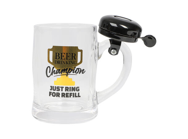 Ølglass 400ml - Ring for påfyll Med bjelle på hanken 