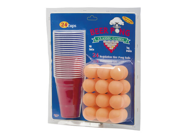 Beer Pong – Festens Midtpunkt! 24 stk kopper og 24 stk pingpongballer 