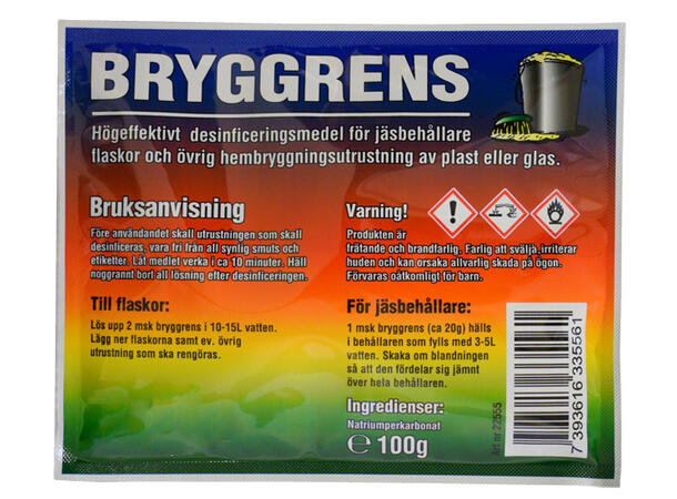 Bryggrens 100g Kraftig basisk vaskemiddel 