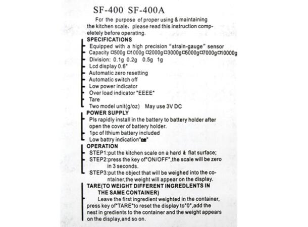 Digital vekt 10kg - 1g 10 kg maksvekt. 1 gram nøyaktighet 