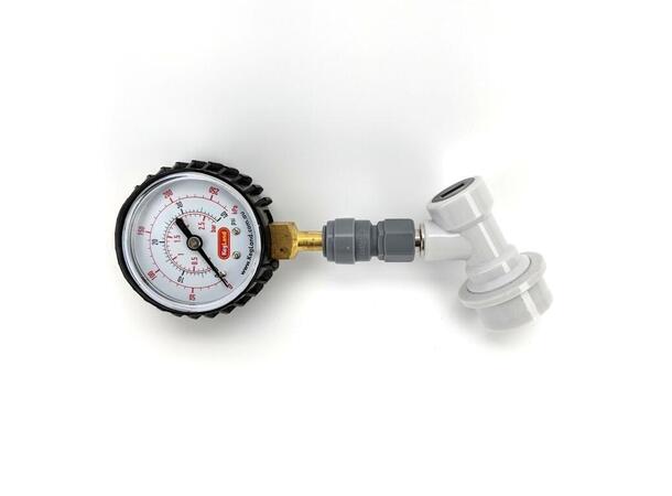 Manometer for 8mm hurtigkobling 0-40 psi DuoTight kompatibel. 8mm (5/16") 