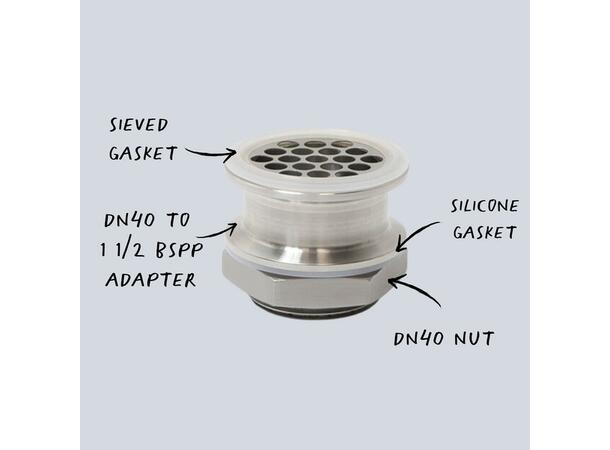 SS Create+ Threaded Adapter Set DN40 til 2" Tri-Clamp 