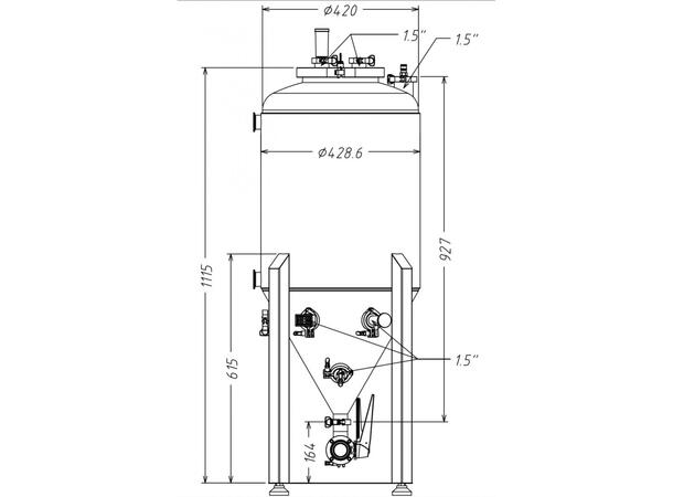 Brew Monk U80 Unitank - 80 L Trykktank i rustfritt stål 