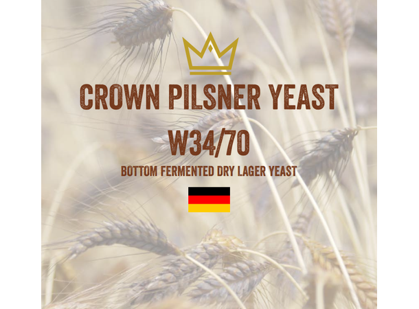 Crown Pilsner W34/70 , 11,5g Tørrgjær til lagerøl 
