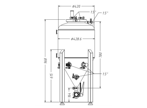 Brew Monk U60 Unitank - 60 L Trykktank i rustfritt stål 