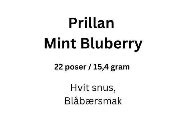 Prillan Mint Blueberry 22p Slim Helhvit snus med mynte og blåbær 