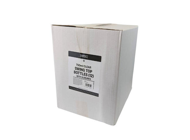 750 ml patentflasker klar – 12 pk Med swing-top lukking – gjenbrukbar 