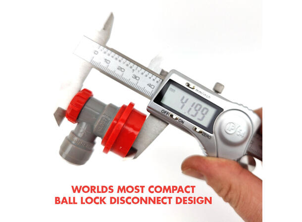 Duotight 8mm Ball Lock for CO2 - Rød ball lock m/ hurtigkobling 8mm (5/16") 