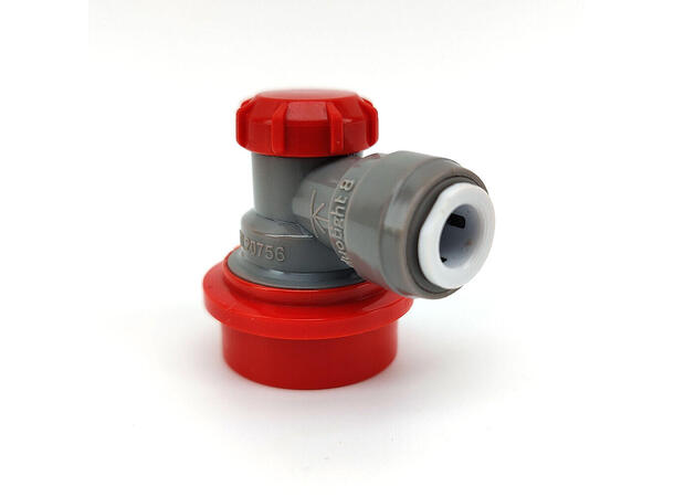 Duotight 8mm Ball Lock for CO2 - Rød ball lock m/ hurtigkobling 8mm (5/16") 
