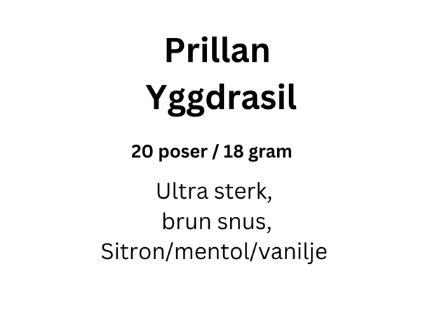 Prillan Yggdrasil 20p Portion Brun snus - tobakk, sitron og mentol 