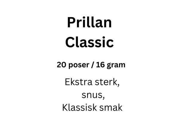 Prillan Classic 20p Portion Brun snus med tobakk og bergamott 