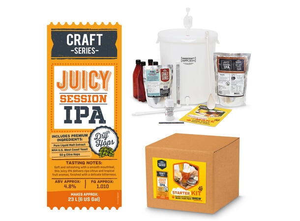 Starter Kit – Juicy IPA ølsett (23 ltr) Komplett pakke for nybegynnere 