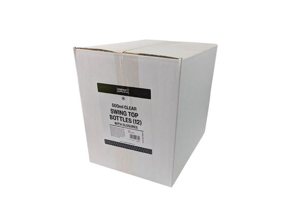 500 ml patentflasker klar – 1 stk Med swing-top lukking – gjenbrukbar 