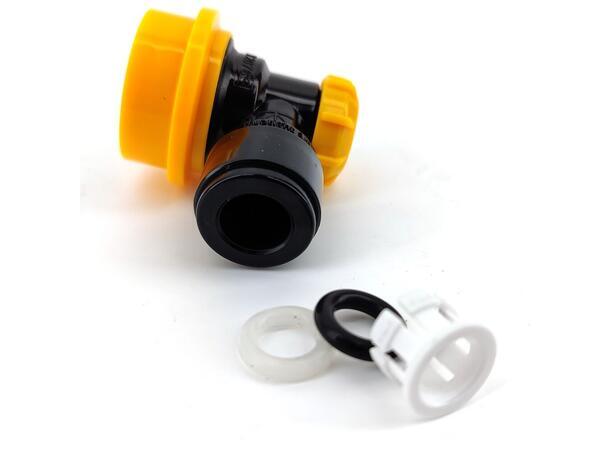 Duotight 9,5mm Ball Lock for øl - gul ball lock m/ hurtigkobling 9,5mm (3/8") 