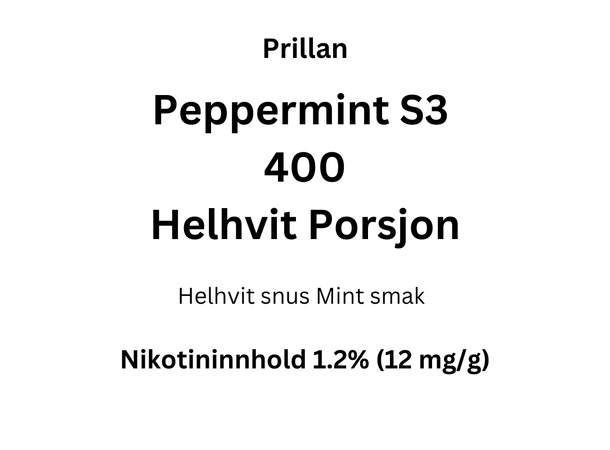 Prillan All White Peppermint (400 stk) Gjør det selv snus med frisk mintsmak 