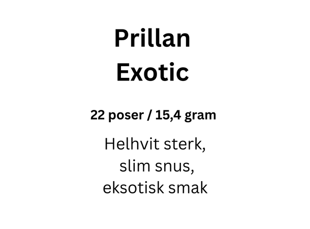 Prillan Exotic 22p Slim Helhvit snus med tropiske frukter 