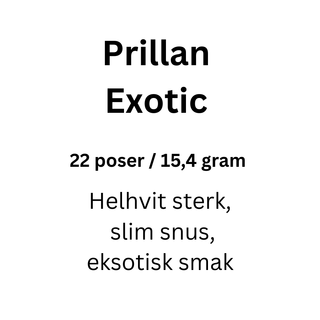 Prillan Exotic 22p Slim Helhvit snus med tropiske frukter