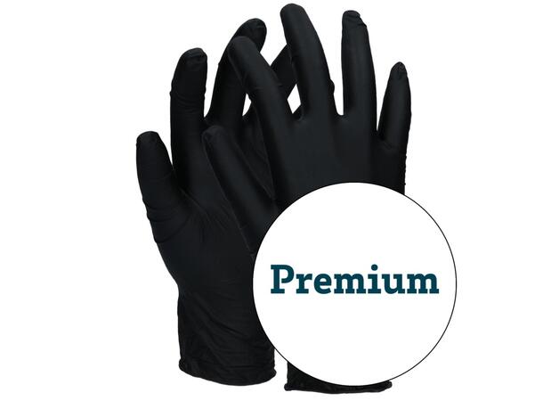 Sorte Nitrilhansker 200pk - L Størrelse 9, matgodkjent 
