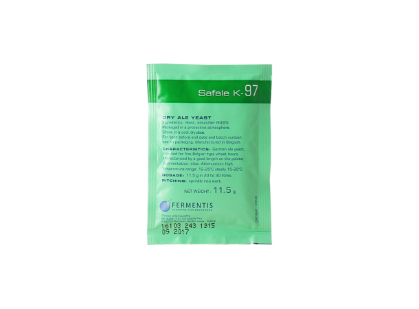 Safale K-97 11.5 g Tysk ale-gjær med floral karakter 
