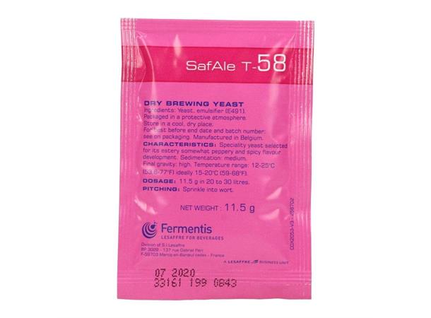 Safale T-58 11.5 g Tørrgjær til belgiske øltyper mm. 