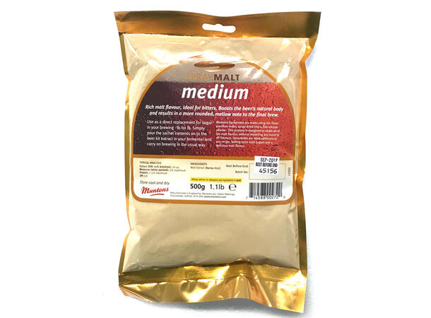 Spraymalt Medium 500g - Muntons Gir fylde og rikere smak 