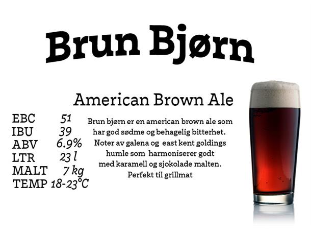 Brun Bjørn Brown Ale Allgrain ølsett 23 liter, Brown Ale