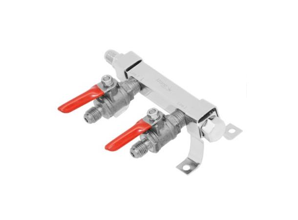 Co2 fordeler 1/4" MFL 2 utganger Co2 manifold 1/4" MFL (7/16") C038 